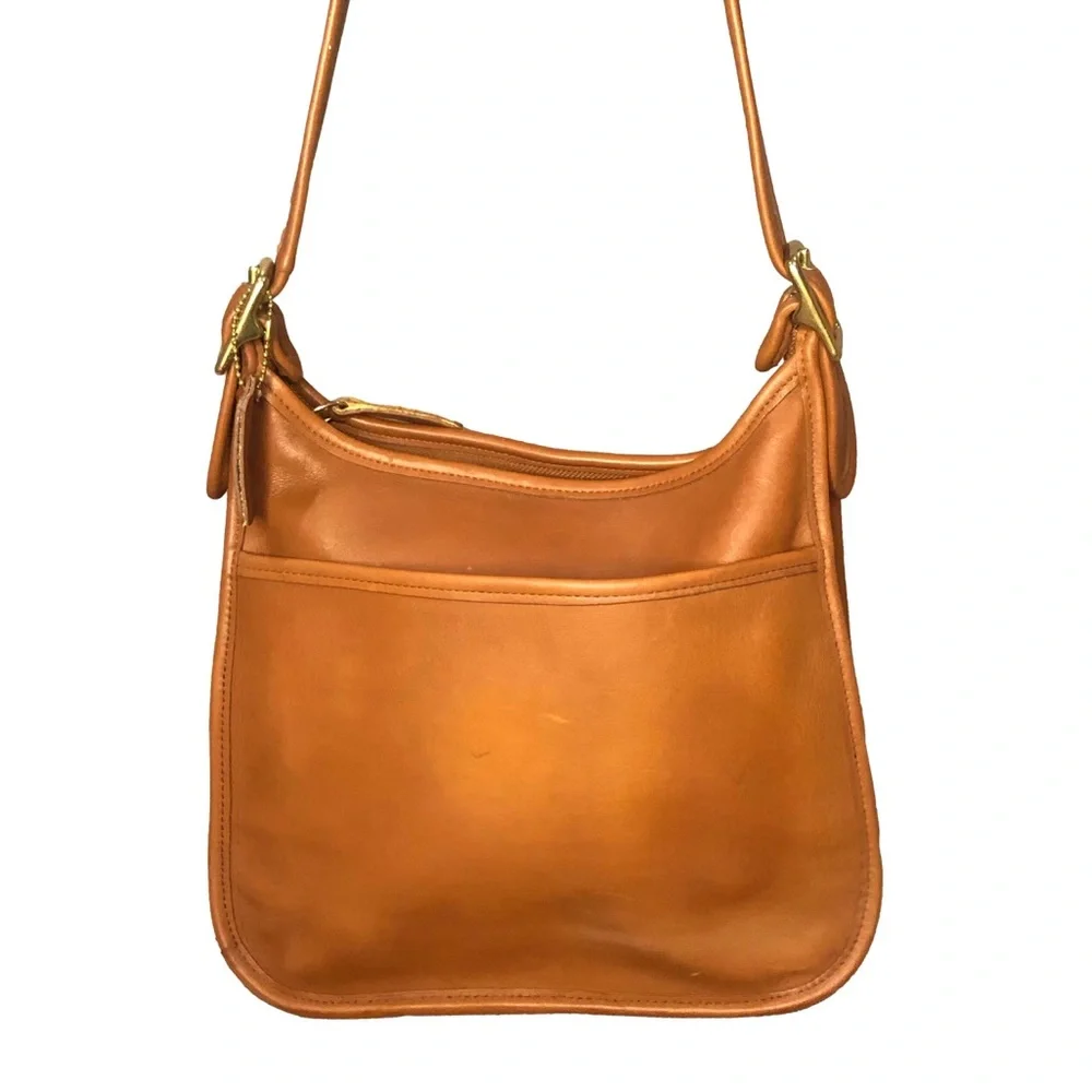 Vintage COACH Legacy Zip British Tan Glove-Tanned Leather Shoulder Bag 9966 COA